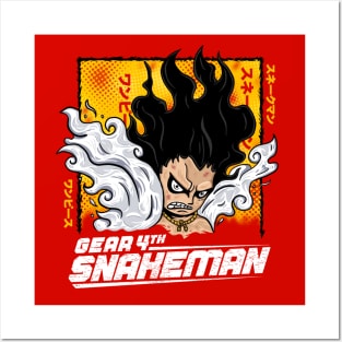 Luffy Gear fourth Snakeman One piece Posters and Art